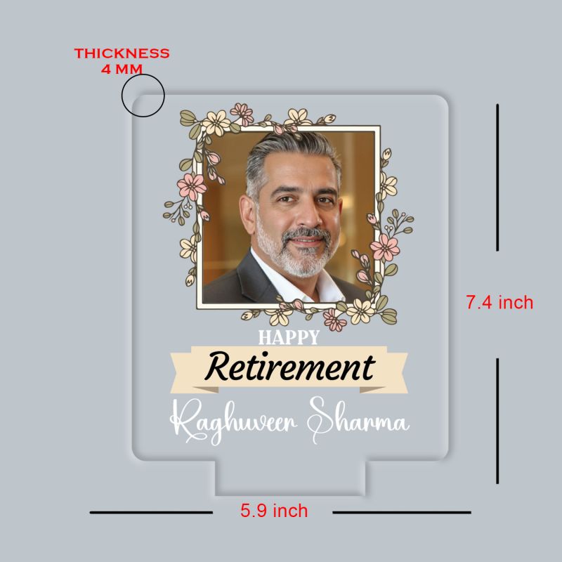 Personalized Happy Retirement LED Lamp with Photo Frame Retirement Gift for Teacher, Professor, Boss, Lawyer Nurse & Doctor Warm White Light & USB Powered